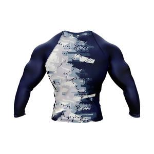 Venta al por mayor y fabricante de ropa al aire libre Rash Guard camisetas de manga larga cuello redondo Rash Guard para hombres OEM personalizado - Product Image 2