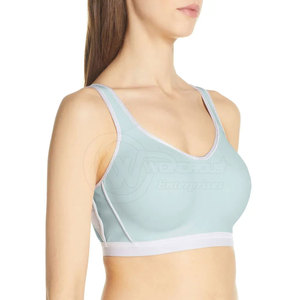Soutien-gorge de sport pour femme, couleur unie, logo personnalisé, maintien élevé, dernier design, fabriqué par Wondrous Enterprises. - Product Image 4