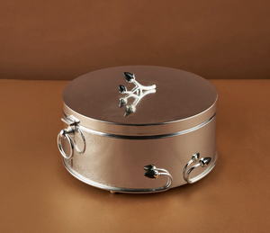 Nouveauté : Casserole ronde moderne en acier inoxydable avec motif tulipe verte pour usage domestique, hôtelier et restaurantier – Écologique - Product Image 3