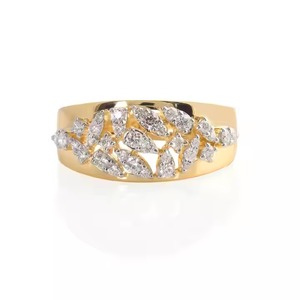 18K Gold Lab Grown Marquis Diamond Cluster Engagement <b>Ring</b> <b>Statement</b> Dome Wedding <b>Ring</b> Yellow Gold Fine Jewelry Gift <b>for</b> Her - Product Image 4