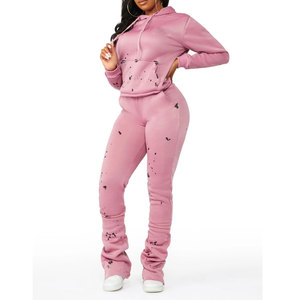 Top nouvelles meilleures ventes femmes mode vêtements de sport décontractés à capuche et jogger femmes ensemble survêtement de sport - Product Image 2