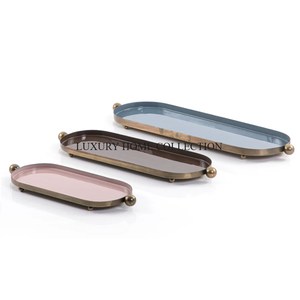 Elegant serving <b>tray</b> iron base <b>glass</b> top frame detailing great for fancy dinner parties and high end kitchen decor - Product Image 4