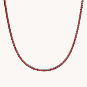 Collier en or blanc 14 carats avec diamant taille princesse et perle, chaîne en velours pour mariage - Product Image 1