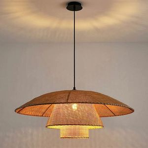 Fabriqué à la main éco-inspiré rustique décor à la maison intemporel Silhouette suspension matériaux durables et naturels en bambou élégant - Product Image 1