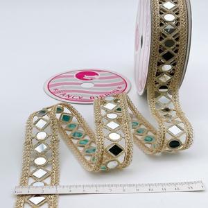 Dentelle de miroir artisanale pour l'artisanat traditionnel de couture avec une touche glamour dentelle de broderie de miroir de mariée élégance classique - Product Image 6