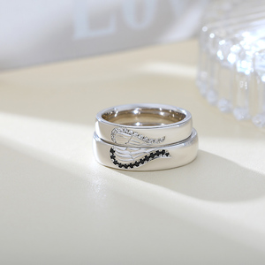 แหวนคู่เงินแท้สลักลายปีกนางฟ้าเจลิยา - Product Image 5