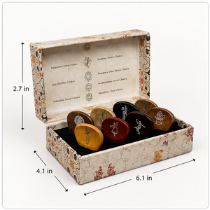 Boîte à plectres de guitare en bois émaillé avec symboles Chakra, étui de rangement rectangulaire avec couvercle, artisanal, écologique, multifonction - Product Image 3