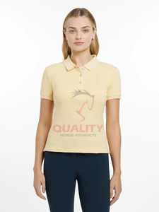 Top Ecuestre para mujer, camisa transpirable de verano, tela elástica ligera que absorbe la humedad, tops elegantes para montar a caballo - Product Image 4
