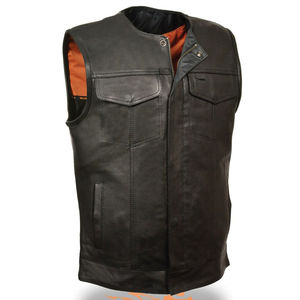 Chaleco de cuero para hombre cómodo y ligero de alta calidad OEM último diseño de moda para hombre Chaleco de cuero al por mayor ropa de moda - Product Image 3