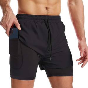 Pantalones cortos para hombre Casual 6in Entrepierna Cintura elástica Resistente al agua Cremallera Bolsillo Forro Quick-Dry Gym Running Shorts - Product Image 4