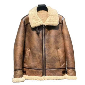 Veste en cuir pour homme, édition limitée, design personnalisé 2026, veste d'aviateur en fourrure d'hiver, veste bomber en peau de mouton pour homme - Product Image 4