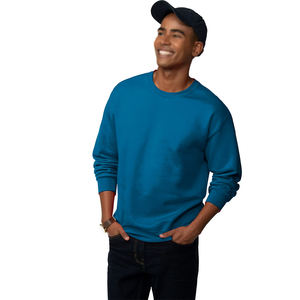 Sweat-shirts pour hommes à col rond sur mesure, hiver, polaire épais, manches longues, séchage rapide, respirant, écologique, logo personnalisé, bleu - Product Image 5