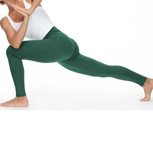 กางเกงโยคะไร้ตะเข็บสำหรับผู้หญิง ขายส่งราคาถูก กางเกงออกกำลังกายเอวสูงสำหรับการฝึกซ้อม รับผลิตตามแบบ OEM - Product Image 6