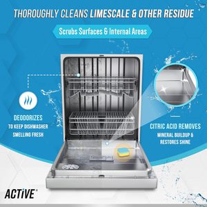 ACTIVE Dishwasher Cleaner & Deodorizer <b>Tablets</b> 24 Pack Heavy Duty Descaler Limescale Remover <b>12</b> Month Supply - Product Image 3
