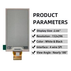 薄型2.66インチEInkパネルEPD電子ペーパーブラック & ホワイトEpaperモジュール<span class=keywords><strong>E-Ink</strong></span> Einkディスプレイ画面180度近く - Product Image 2