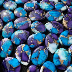 AAA + alta calidad Kingman turquesa cabujón tamaño personalizado piedras preciosas sueltas con púrpura Natural + cobre Rosa + piedra preciosa Turquesa - Product Image 4