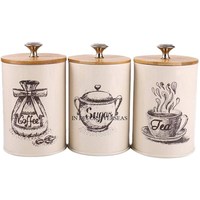 Poudre de couleur noire enduite de qualité supérieure métal fait sucre grains de café et feuille de thé stockage pots en étain accessoires de cuisine