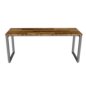 HBRT085 180x60cm Acacia Wood <b>Computer</b> <b>Desk</b> with Iron Legs Rectangular Design Assembly Required - Product Image 2