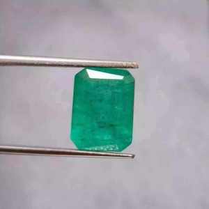 Esmeralda zambiana natural hermoso verde facetado corte piedra preciosa suelta tratamiento calentado para joyería de anillo - Product Image 3
