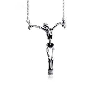 Jeulia Gold Plated <b>Titanium</b> Steel Skull Skeleton Link <b>Chain</b> Men's Necklace - Product Image 1