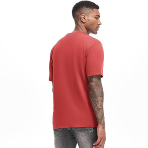 Camiseta de algodón 100% rojo coral para hombre, estampado personalizado, patrón sólido en blanco liso, camiseta de peso pesado de alta calidad - Product Image 2