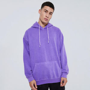 Sweat à capuche surdimensionné blanc délavé à la pierre Sweat à capuche personnalisé délavé à l'acide Sweat à capuche vintage délavé avec sérigraphie - Product Image 2