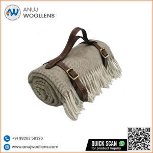 Luxury Style Solid Super Soft Bed <b>Throw</b> Blanket Herringbones Plain Blanket at Best Price - Product Image 6