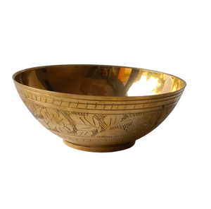 Design personnalisé bol de service rond en laiton fabriqué à la main de luxe fini or utilisé pour le service et la décoration pas cher prix de gros. - Product Image 1