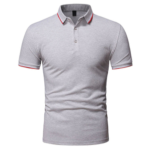 Venta al por mayor de hombres 100% algodón para Polo camiseta de alta calidad de color sólido 220 gramos de peso de la tela logotipo personalizado bordado - Product Image 2