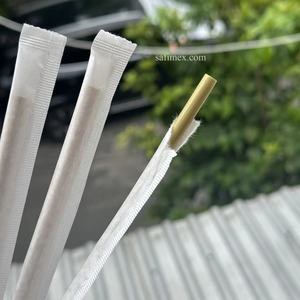 Accessoires de bar de pailles à boire en fibre d'herbe biodégradable entière pour boissons à café et à jus - Product Image 1