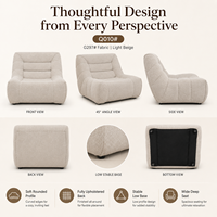 Fauteuil modulaire capitonné en tissu kaki de luxe moderne, confortable pour le salon, canapé de détente