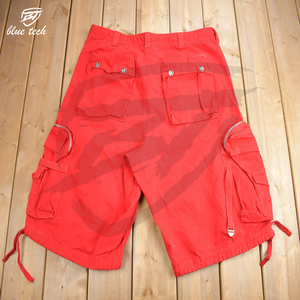 Shorts de course à séchage rapide à taille mi-haute, confortables, avec logo personnalisé, shorts cargo tissés, 100% coton, toile décontractée - Product Image 2