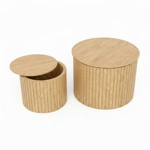 Mesas Nido Modernas de 2 Piezas, Diseño que Ahorra Espacio, Color Natural, Muebles Duraderos para el Hogar - Product Image 1