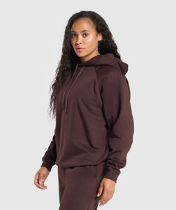 Sudaderas con capucha y sudadera con mangas raglán y hombros caídos de gran tamaño personalizadas al por mayor, ropa deportiva para entrenamiento y jogging 100% algodón - Product Image 3