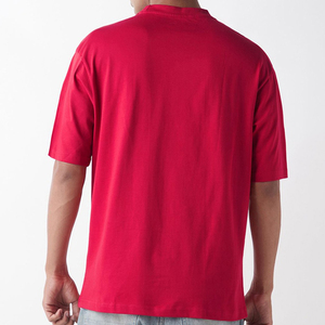 Nouvelle conception hommes T-shirts à manches courtes 100% coton vêtements pour adultes rouge couleur unie col rond avant Logo grande taille-Morty marchandise - Product Image 4