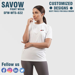 Vente en gros de t-shirt sans manches pour femme personnalisé haut de sport d'été court à col rond et de couleur unie pour femme - Product Image 6