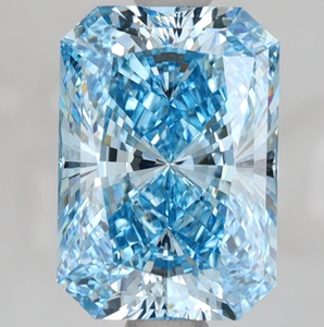 Lab Grown Diamond Radiant 3.03ct Fancy Vivid Blue VVS1 - Product Image 1