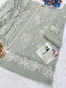 Bonne Qualité Faux Georgette Avec Broderie Salwar Costume Femme Mode Fabricant Et Fournisseur Au Prix De Gros - Product Image 6