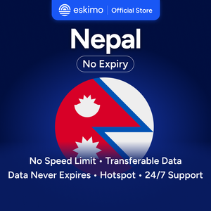 Tarjeta SIM digital Eskimo Nepal de 1 GB sin caducidad de datos, datos de viaje de alta velocidad 5G/4G, no se requiere SIM física, S-NP-01, para teléfonos inteligentes. - Product Image 1