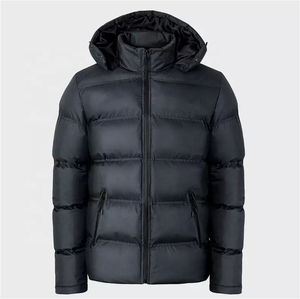 Chaqueta acolchada de talla grande para hombre de invierno, chaqueta acolchada de lona con cuello levantado, impermeable, transpirable, negra, cálida - Product Image 5