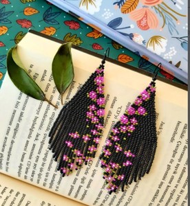 Luxury Quality <b>Emerald</b> Green Beaded Tassel Earrings - Product Image 1