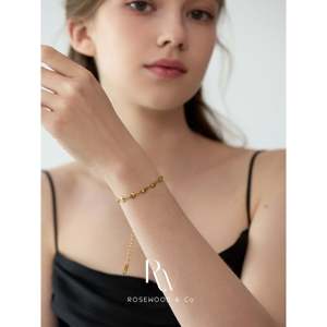 Collana con Cuore e Bracciale con Ciondolo Placcati in Oro 18K Anti-ossidazione, Catena in Oro Impermeabile, Regalo - Product Image 4