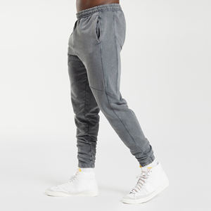 Venta al por mayor de los hombres Casual Vintage Wash Fleece Jogger 420 Gsm algodón de cintura gruesa pantalones de chándal lavado ácido pantalones de gran tamaño - Product Image 2