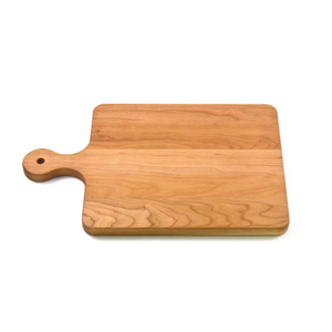 Precio al por mayor Tabla de cortar de madera maciza con mango Acabado natural Utensilios de cocina de buena calidad Tabla de cortar queso. - Product Image 1