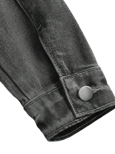 Chaqueta Vaquera de Moda al por Mayor, Chaqueta Vaquera Informal de Color Sólido con Bolsillos Grandes para Hombre, 2026 - Product Image 3