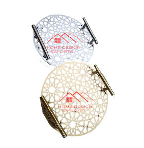 Decoración del hogar/Bandeja de lujo Best Seller Bandeja de servicio de oro para centros de mesa/Último diseño Coral Design Table Top Vanity Tray - Product Image 3