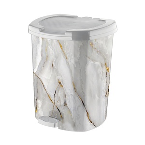 Ensemble de 3 poubelles hygiéniques à pédale avec motifs – Seaux intérieurs de 7L, 13L et 22L pour cuisine et bureau – Portable - Product Image 3