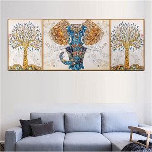 Set Personalizzato di 3 Pezzi Arte Murale Grande con Albero, Animale ed Elefante <span class=keywords><strong>in</strong></span> <span class=keywords><strong>Vetro</strong></span> Temperato, Cristallo e Porcellana - Product Image 6
