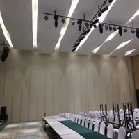 Cloison de séparation de pièce en bois sur mesure avec panneaux coulissants pour bureau commercial, système de cloisonnement insonorisé, indice acoustique élevé