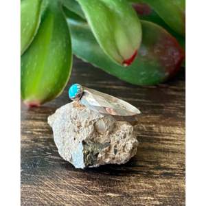 Navajo Handcrafted <b>Turquoise</b> Sterling Silver <b>Ring</b> Size 6.5 - Product Image 4